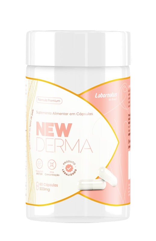 New Derma Colágeno Verisol + Acido Hilaurônico + Q10 60caps Sabor Sem Sabor