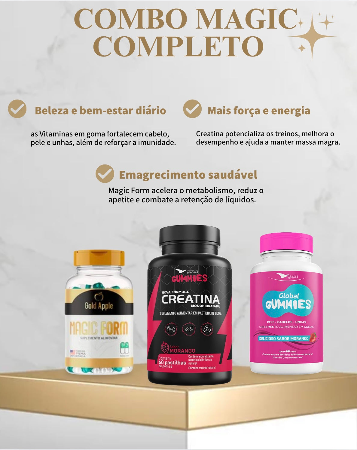 Combo 1 MAGIC  (1 Magic Form + 1 Creatina GOMAS + 1 Vitaminas Gummies)